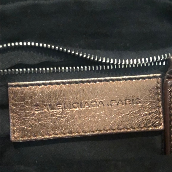 Rare Vintage Balenciaga Shimmer Brown Purse - Picture 5 of 6